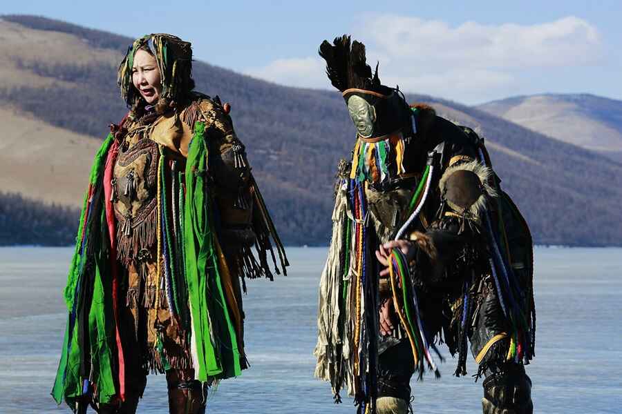 Shaman in Mongolia just befire rituals