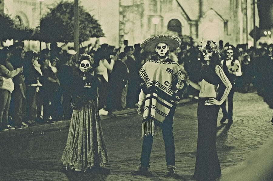 Street festival celebration of Halloween wearing fancy dress