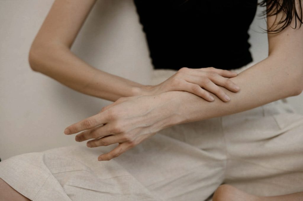 Person feeling touched by ghost